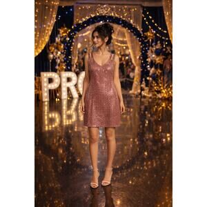 Enfocus Studio Pink Metallic Faux Sequin Dress – Women’s Size 8 – NWT Date Night